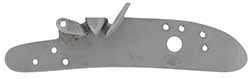 plate, left, wax cast steel, 5.0" x 1.0", tapped 6-40